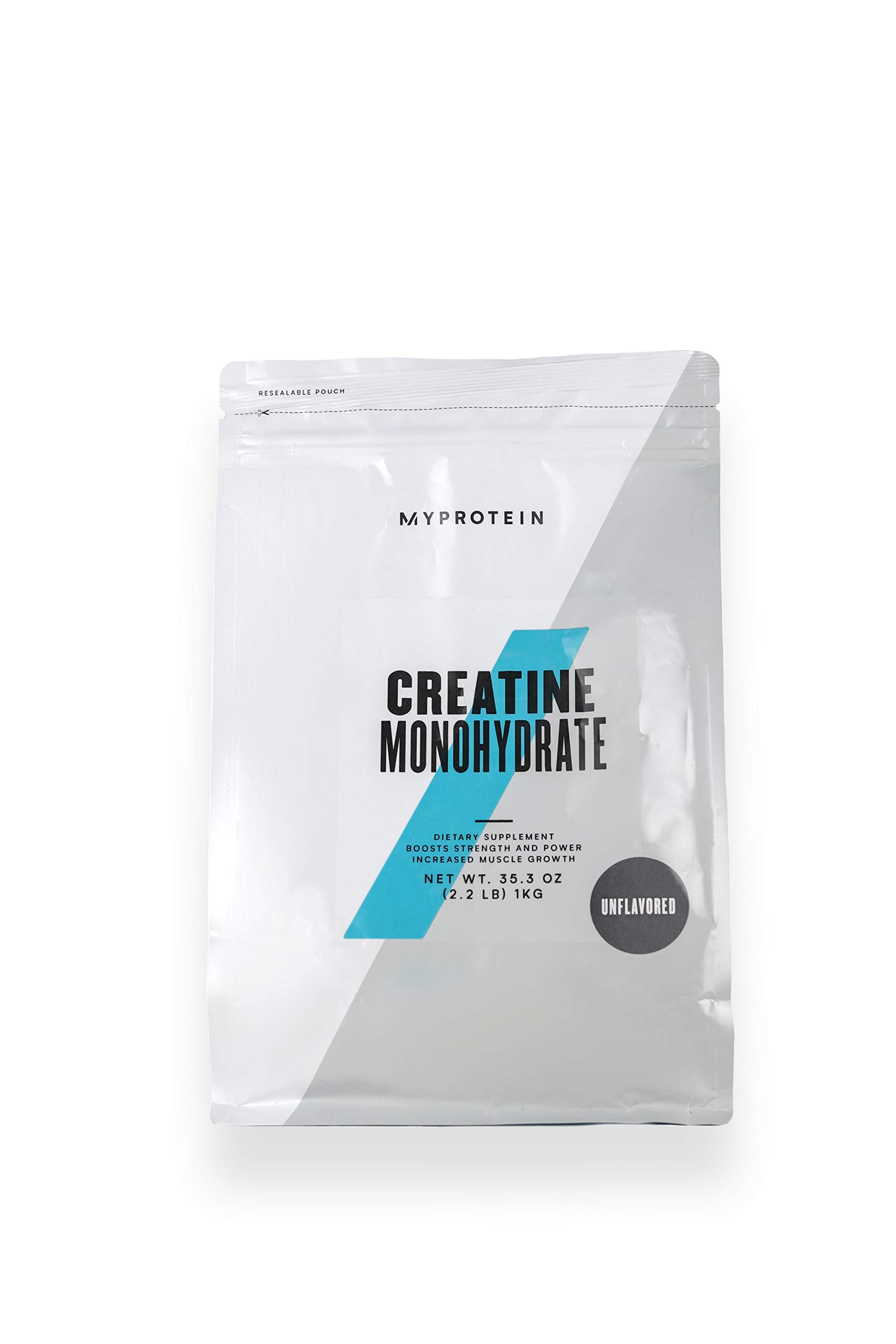 Book Cover Myprotein - Creatine Monohydrate Powder Bag 2.2 lbs- Pure Unflavored Creatine Powder - Post/Pre Workout Supplement for All Sports and Exercises - Gluten Free, Vegan, Dissolves Easy - (200 Servings) 200.0 Servings (Pack of 1)
