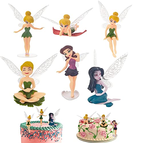 Book Cover fannuoyi 6X Fairy Miniature Figurine Garden Ornament Plant Pot Craft Dollhouse Cake Decoration Supplies, Cake Topper, Party Cake Decoration Decoration