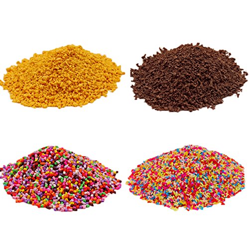 Book Cover 4 Pack Colorful Fake Candy Sweets Sugar Sprinkles Decorations for Fake Cake Dessert Simulation Food (70g)