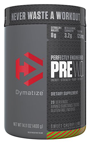 Book Cover Dymatize Pre Workout Supplement Powder, Maximize Energy & Strength, Sweet Cherry Lime, 400 Gram