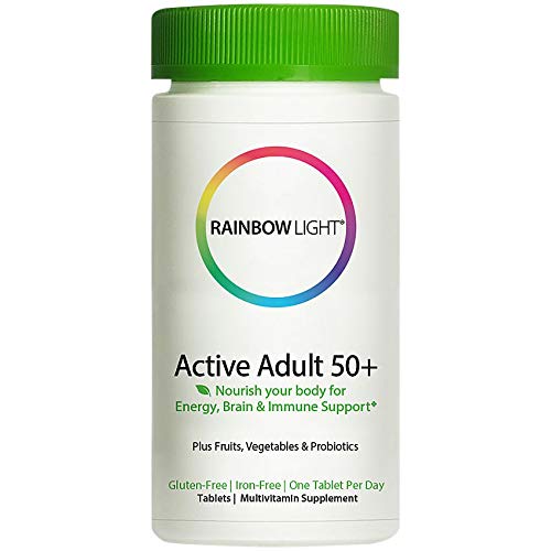 Book Cover Rainbow Light Active Adult 50+ Multivitamins with Coq10, 50 Tablets