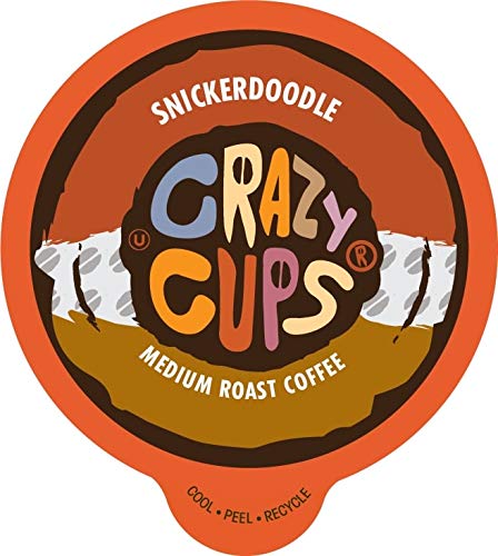 Book Cover Crazy Cups Flavored Coffee for Keurig K-Cup Machines, Snickerdoodle, Hot or Iced Drinks, 22 Single Serve, Recyclable Pods