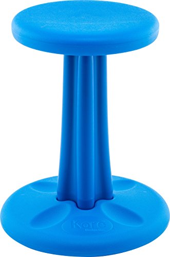 Book Cover Kore Wobble Chair - Flexible Seating Stool for Classroom, Elementary School, ADD/ADHD - Made in USA - Junior- Age 8-9, Grade 3-4, Blue (16in)