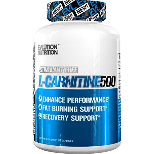 Book Cover Evlution Nutrition L-Carnitine500, 500 mg of Pure L Carnitine in Each Serving, Stimulant-Free, Capsules (120 Servings)