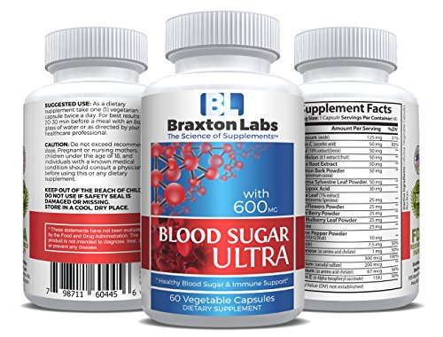 Book Cover Braxton Labs Blood Sugar Ultra, 60 Capsules, curbs hunger and helps restore blood sugar to optimum levels