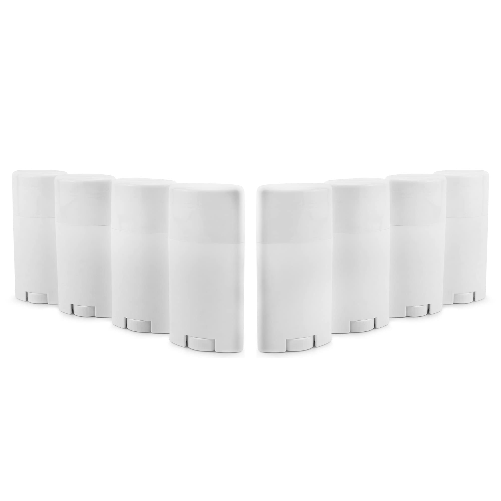 Book Cover Cornucopia 2.5oz Empty Deodorant Containers (8-Pack, 75ml); BPA-Free Plastic White Twist-Up Refillable Tubes for DIY Deodorant, Aromatherapy, Balm, Etc.