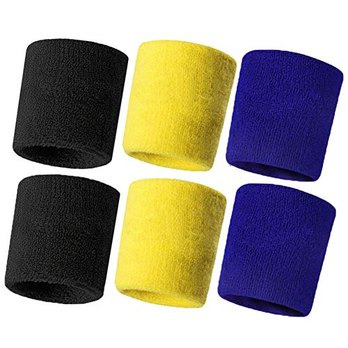 Book Cover HANERDUN Wrist Sweatbands Thick Cotton Terry Cloth Wristbands for Men and Women Athletic Sweat Bands for Sports Tennis Gym Basketball