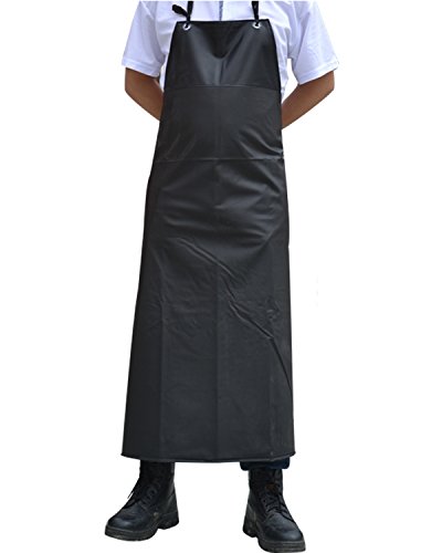 Book Cover Surblue Waterproof Apron Chemical Resistant Work Safe Clothes (black)