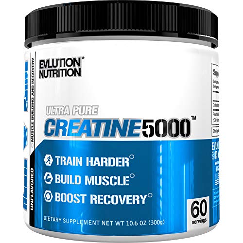 Book Cover Evlution Nutrition Creatine5000 5 Grams of Pure Creatine Monohydrate in Each Serving Unflavored Powder (60 Servings)