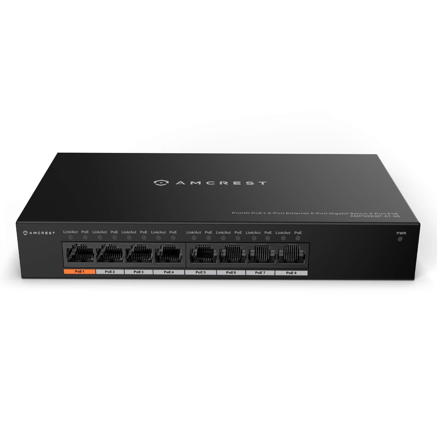 Book Cover Amcrest 8-Port POE+ Power Over Ethernet POE Switch with Metal Housing, 8-Ports POE+ 802.3af/at 96w (AGPS8E8P-AT-96)
