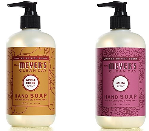 Book Cover Mrs. Meyers Autumn Hand Soap Bundle: 2 items - (1) Mrs. Meyers Mum Hand Soap, (1) Mrs. Meyers Apple Cider Hand Soap
