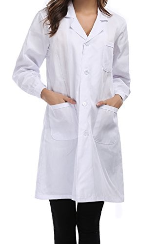 Book Cover Taylor Eddie Women's White Full Length Lab Coat with Three Pockets