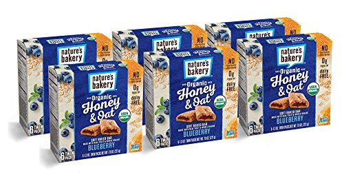 Book Cover Nature's Bakery Organic Honey & Oat Bars, non-GMO, Blueberry (36 Count), Packaging May Vary