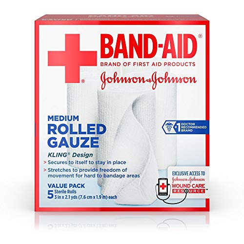 Book Cover Band Aid Rolled Gauze Medium - 5 rolls, Pack of 2