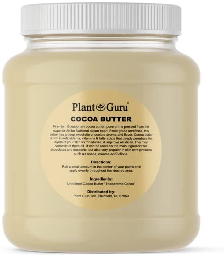 Book Cover Raw Cocoa Butter 3 lbs. Bulk Jar - 100% Pure Natural Unrefined FOOD GRADE Arriba Nacional Cacao Bean, Great For Chocolate Making, Soap, Lip Balm and Moisturizer For DIY Body Butters