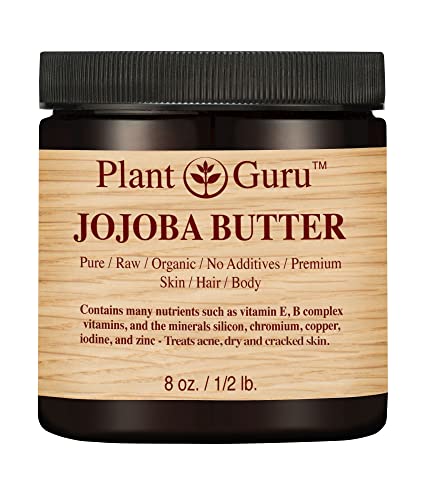 Book Cover Jojoba Body Butter 8 oz. 100% Pure Raw Fresh Natural Cold Pressed. Skin Body and Hair Moisturizer, DIY Creams, Balms, Lotions, Soaps.