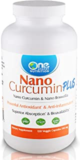 Book Cover Nano Curcumin Plus Combines Two bioactives, Curcumin extracted from The Tumeric Root and Boswellia extracted from The Boswellia Serrate Tree. 4 Month Supply (120 Capsules)
