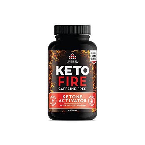 Book Cover Ancient Nutrition KetoFIRE Caffeine Free Capsules, 180 Count - Keto Diet Supplement with BHB Salts as Exogenous Ketones and Electrolytes