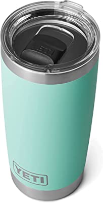 Book Cover YETI Baby Girls, Seafoam Rambler 20 oz Stainless Steel Vacuum Insulated Tumbler w/MagSlider Lid, 20 ounce