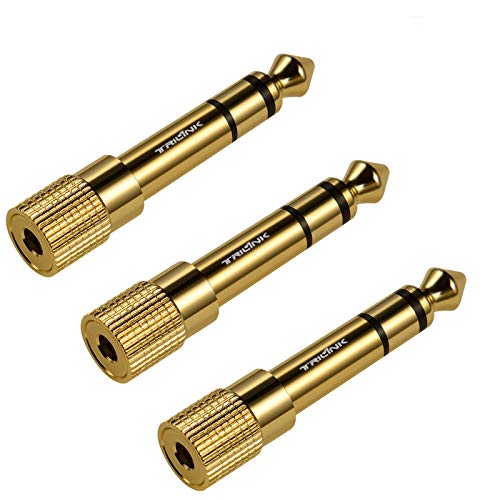 Book Cover TriLink Stereo Audio Adapter [Gold-Plated Pure Copper ] 6.35mm (1/4 inch) Male to 3.5mm (1/8 inch) Female Headphone Jack Plug, 3 Pack