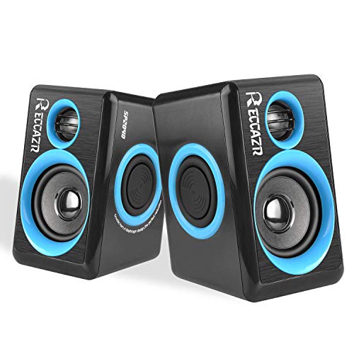 Book Cover RECCAZR SP2040 Surround Computer Speakers with Deep Bass USB Wired Powered Multimedia Speaker for PC/Laptops/Smart Phone Built-in 4 Loudspeaker Diaphragm(Blue)