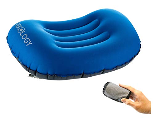 Book Cover Trekology ALUFT Comfort Ultralight Inflating Travel / Camping Air Pillows (deep Blue)
