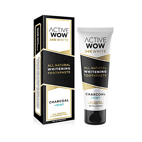 Book Cover Active Wow Activated Charcoal Toothpaste - Teeth Whitening Formula with Organic Coconut Oil & Xylitol