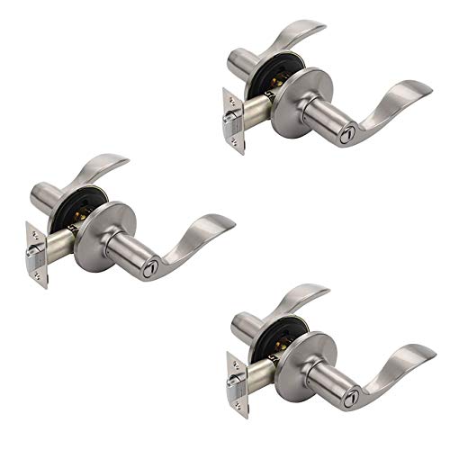 Book Cover Dynasty Hardware HER-30-US15 Heritage Lever Privacy Set, Satin Nickel, Contractor Pack (3 Pack)