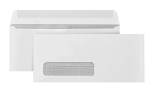 Book Cover 500 Number 10 Single Window Envelopes - Thick Gummed Seal - Designed for Secure Mailing of Quickbooks Checks, Invoices, Business Statements, Personal Letters - 4 1/8 x 9 1/2