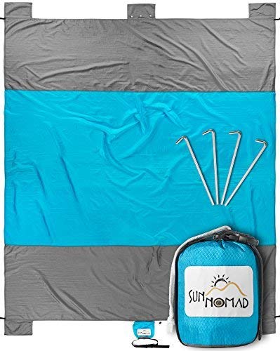 Book Cover SUN NOMAD Ripstop Beach & Picnic Blanket - Super Sand Proof - XXL Oversized Family Mat - Cool Unique Present Idea, for Him, Her, Men & Women - Best Camping Present 2019 for Outdoor Lovers