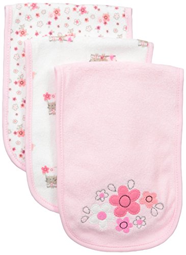 Book Cover Gerber Baby Girls' 3-Pack Terry Burp Cloth - pink - 18