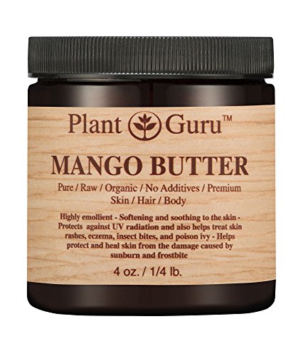 Book Cover Raw Mango Butter 4 oz 100% Pure Natural Cold Pressed. Skin Body and Hair Moisturizer, DIY Creams, Balms, Lotions, Soaps. 4 Ounce