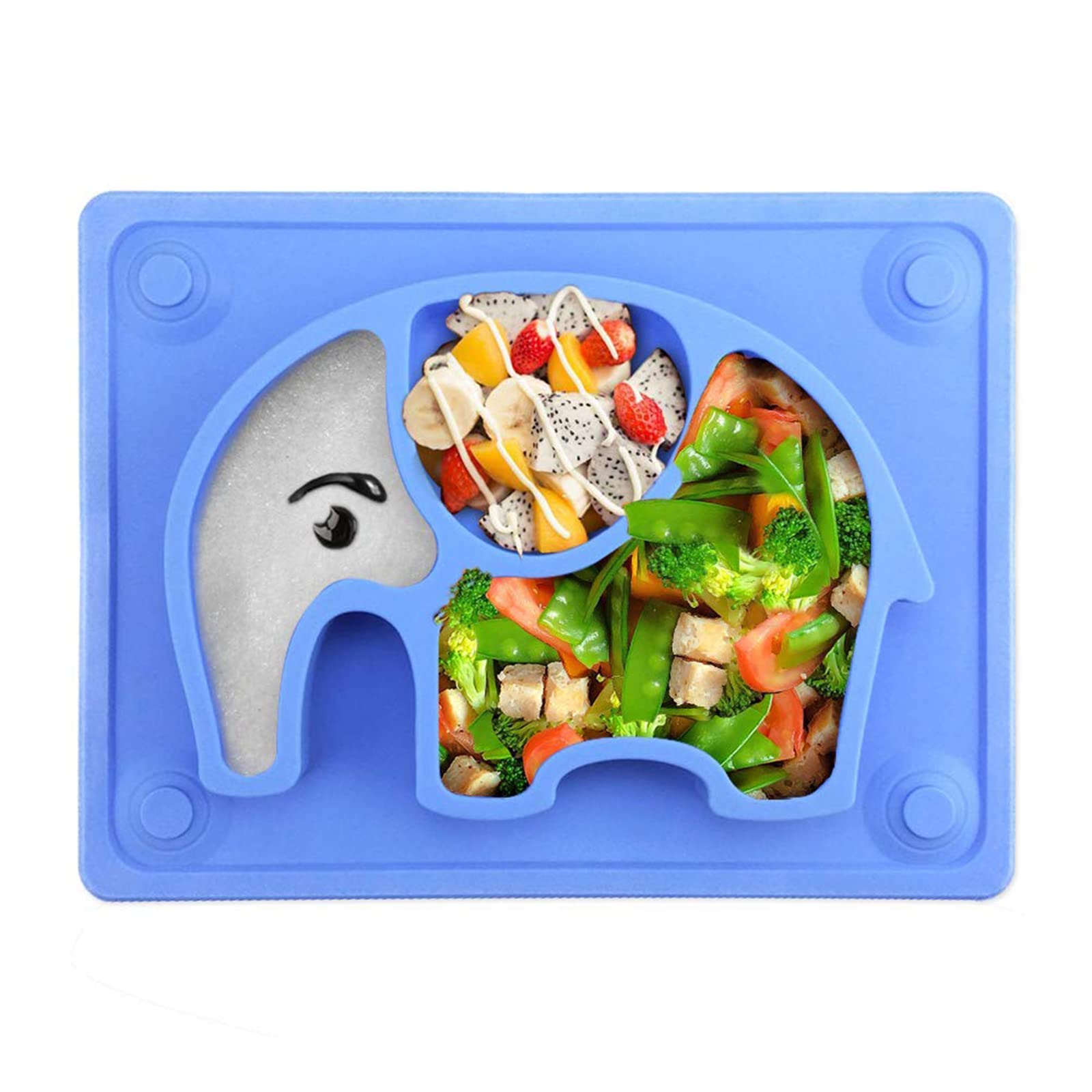 Book Cover Baby Plates with Suction - SILIVO Silicone Toddler Plates with Suction Cups，Suction Plates for Toddlers，Babies and Kids - Dishwasher & Microwave Safe
