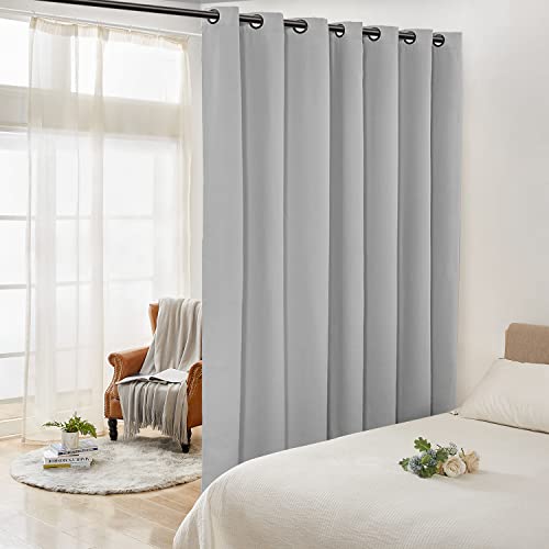 Book Cover Rose Home Fashion RHF Privacy Room Divider Curtain 8 ft Wide x 7ft Tall: No one can See Through, Total Privacy(Grey 8x7)