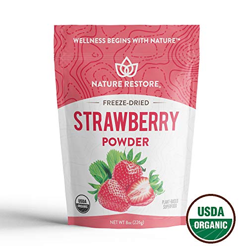 Book Cover USDA Certified Organic Freeze Dried Strawberry Powder, 8 Ounces, Non GMO, Gluten Free, Vegan