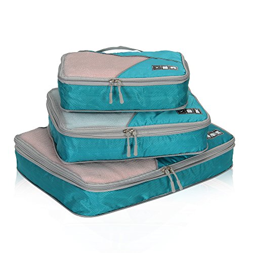 Book Cover Hynes Eagle Travel Compression Packing Cubes Expandable Packing Organizer 3 Pieces Set Teal