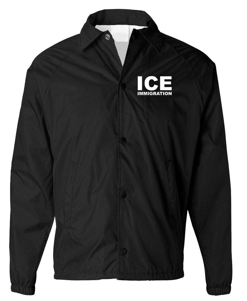 Book Cover ICE Immigration - Border Patrol Immigrant - Mens Coaches Jacket Small Black