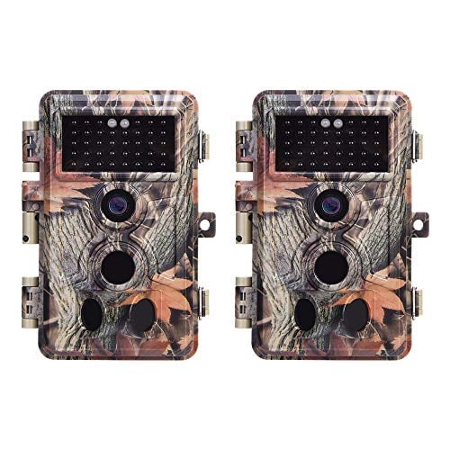 Book Cover 2-Pack No Glow Trail Game Deer Cameras 20MP 1080P H.264 Video Night Vision Motion Activated 0.1S Trigger Time Waterproof for Outdoor Wildlife Hunting and Home Security Surveillance Photo Video Model
