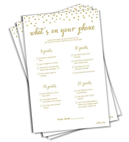 Book Cover What's On Your Phone Game - Gold Confetti (50-sheets)