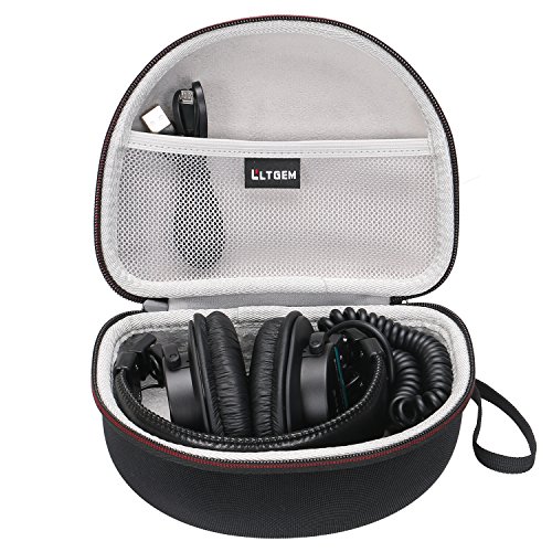 Book Cover LTGEM Hard Headphones Case for Sony MDR7506 & MDRV6 Professional Large Diaphragm Headphone, with Mesh Pocket Fits Cable and Accessories, for Travel, Storage, Carrying and More