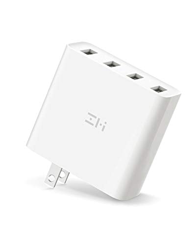 Book Cover ZMI PowerPlug 4-Port 35W USB Wall Charger Power Adapter, Portable with Foldable Prongs for iPhone, iPad, Samsung Galaxy, and More