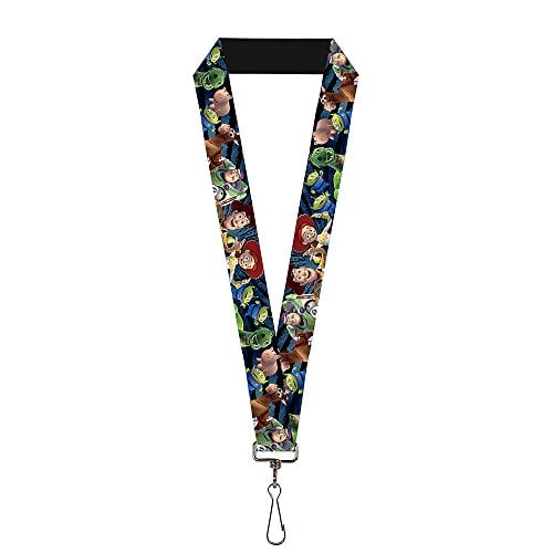 Book Cover Buckle-Down unisex adults Lanyard - 1.0 Toy Story Characters Running2 Denim Rays Key Chain, Multicolor, One Size US