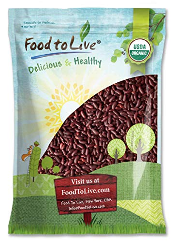 Book Cover Organic Dark Red Kidney Beans, 5 Pounds - Non-GMO, Kosher, Raw, Sproutable, Vegan