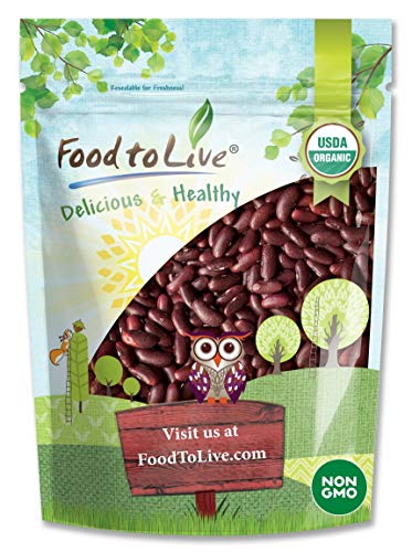 Book Cover Organic Dark Red Kidney Beans, 3 Pounds - Non-GMO, Kosher, Raw, Sproutable, Vegan
