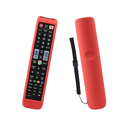 Book Cover Samsung Remote Case SIKAI Silicone Protective Cover for Samsung BN59-01178W AA59-00652A AA59-00594A AA59-00582A HDTV Remote Control Shockproof Skin-Friendly Anti-Lost with Remote Loop (Red)