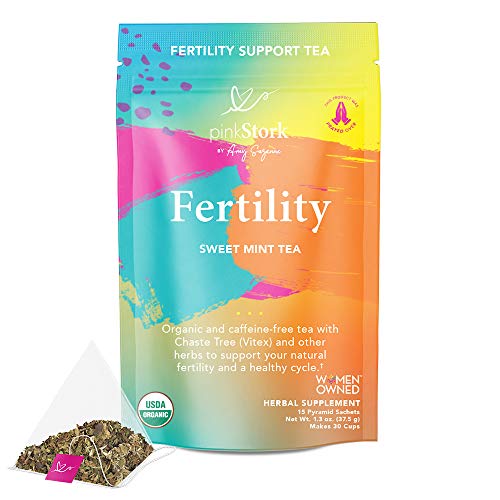 Book Cover Pink Stork Fertility Tea: Organic Red Raspberry Leaf Tea, Fertility Prenatal Vitamins, Fertility Supplements for Women, Vitex, Hormone Balance + Cycle Support, Women-Owned, Sweet Mint, 30 Cups