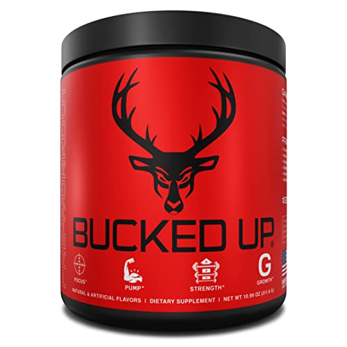 Book Cover Bucked Up Pre Workout - Best Tasting - 6 Grams Citrulline, 2 Grams Beta Alanine Non Proprietary Blend, Powder (Strawberry Kiwi)