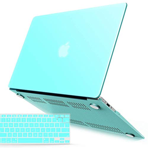 Book Cover IBENZER MacBook Air 13 Inch Case Old Version 2010-2017, Soft Touch Hard Case Shell Cover with Keyboard Cover for Apple MacBook Air 13 A1369 1466 NO Touch ID,Turquoise,MMA13TBL+1 N
