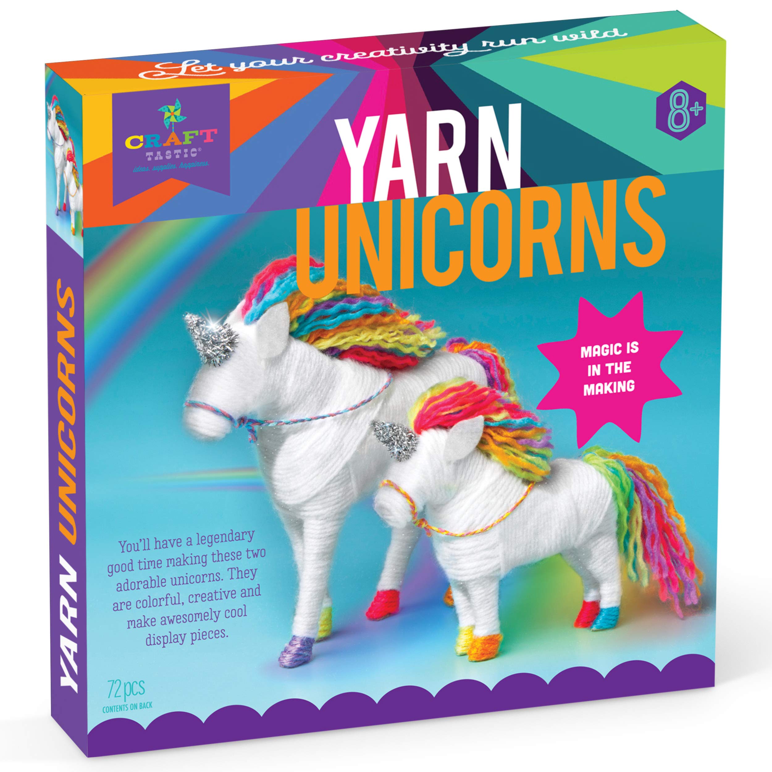 Book Cover Craft-tastic â€“ Yarn Unicorns Kit â€“ Craft Kit Makes 2 Yarn-Wrapped Unicorns