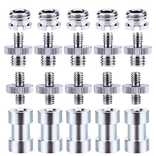 Book Cover Sunmns 1/4 Inch and 3/8 Inch Converter Threaded Screws Adapter Mount Set for Camera/Tripod/Monopod/Ballhead, 21 Pieces